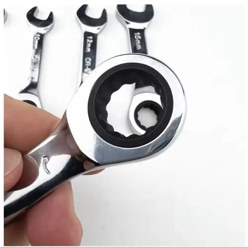 Short handle adjustable head ratchet wrench mini fast ratchet wrench labor-saving auto repair hardware dual-purpose wrench tool