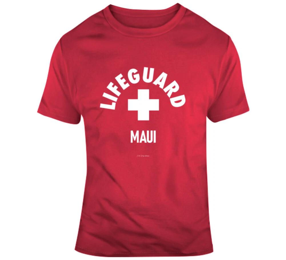 Lifeguard Maui Hawaii Beach Surfing Ocean Summer Gift T Shirt L