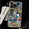 Cartoon Graffiti Phone Case for Apple iPhone16promax-Soft Silicone Transparent Shockproof Creative Cover On iPhone16/15/14/13/12/11/Pro/Plus/Promax