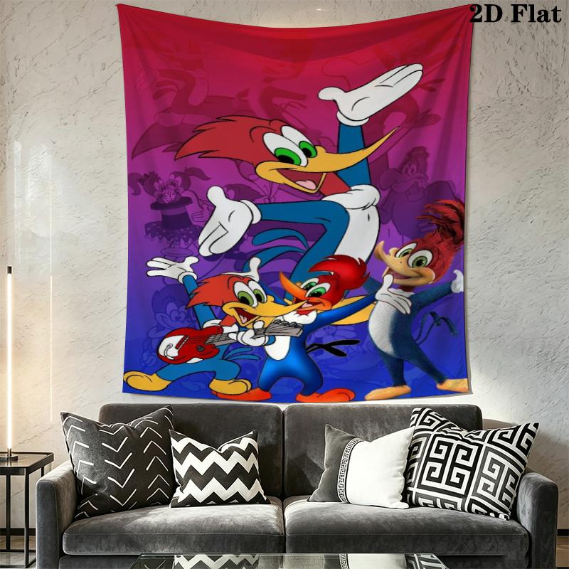 woody woodpecker Wall Tapestry Aesthetic Wall Hanging Printed Fabric Blanket Decorative Tapestries for Bedroom Living Room Home Decor
