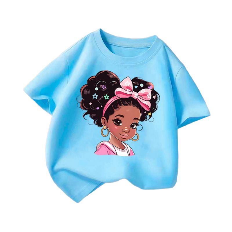 2-14 Years Kids Girls Cartoon Printed T-shirt