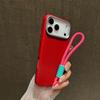 Matte Lichee Soft Silicone Lanyard Phone Case For iPhone 17 16 15 Pro Max 14 Plus 11 12 13 16e X XS XR Hand Wrist Strap Cover