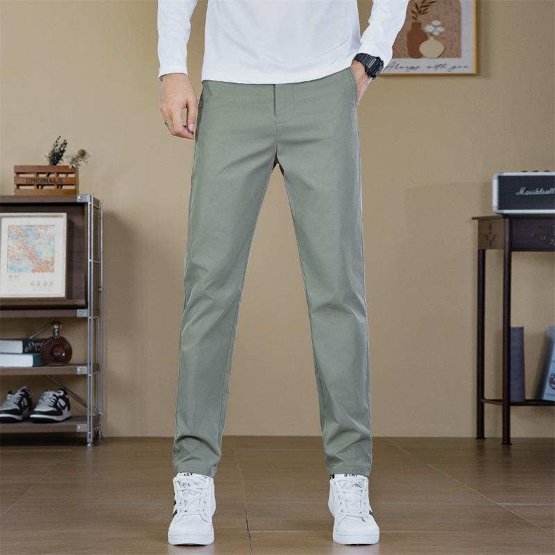 Men's new trousers straight business gentleman casual pants daily versatile men's anti-wrinkle drape blue pants men