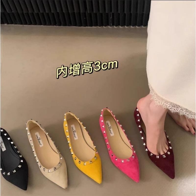 2025Low Heels Women Rubber Slides Rome PU Flock Hoof Low Heels Women Rome Flock PU Rubber Slides