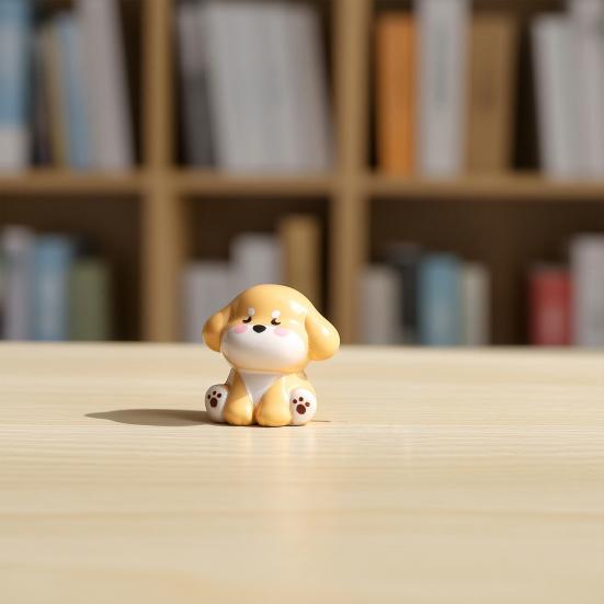 2 Pcs Mini Dog Figurines, Tiny Resin Puppy Figures, Cute Miniature Animal Statues for Desktop, Car Decoration, Micro Landscape, Dollhouse Accessory