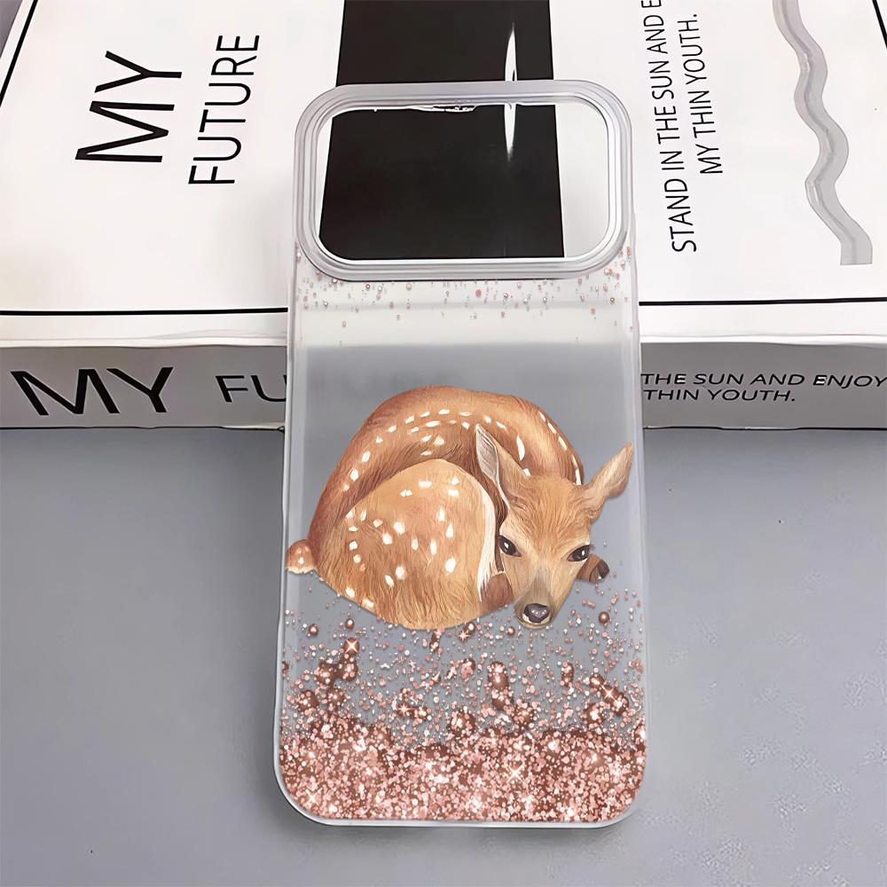 

Pink Crystal Deer Phone Case For IPhone 17 17Air 11 13 12 14 15 16 Pro Max 16 Plus Case Soft Silicone Fashion Cover Case iphone 16
