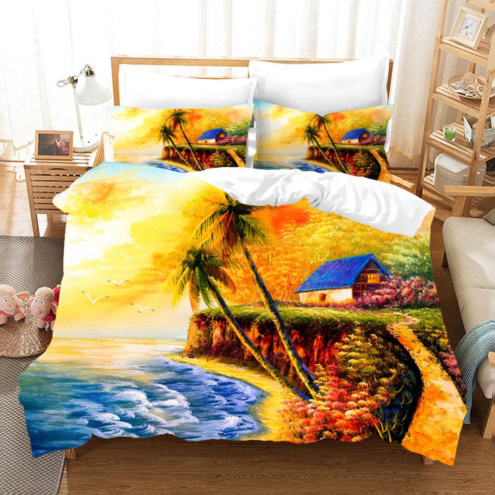 Oil Painting Van Gogh Star Sky Bedding Set Boys Girls Twin Queen Size Duvet Cover Pillowcase Bed Kids Adult Home Textileextile