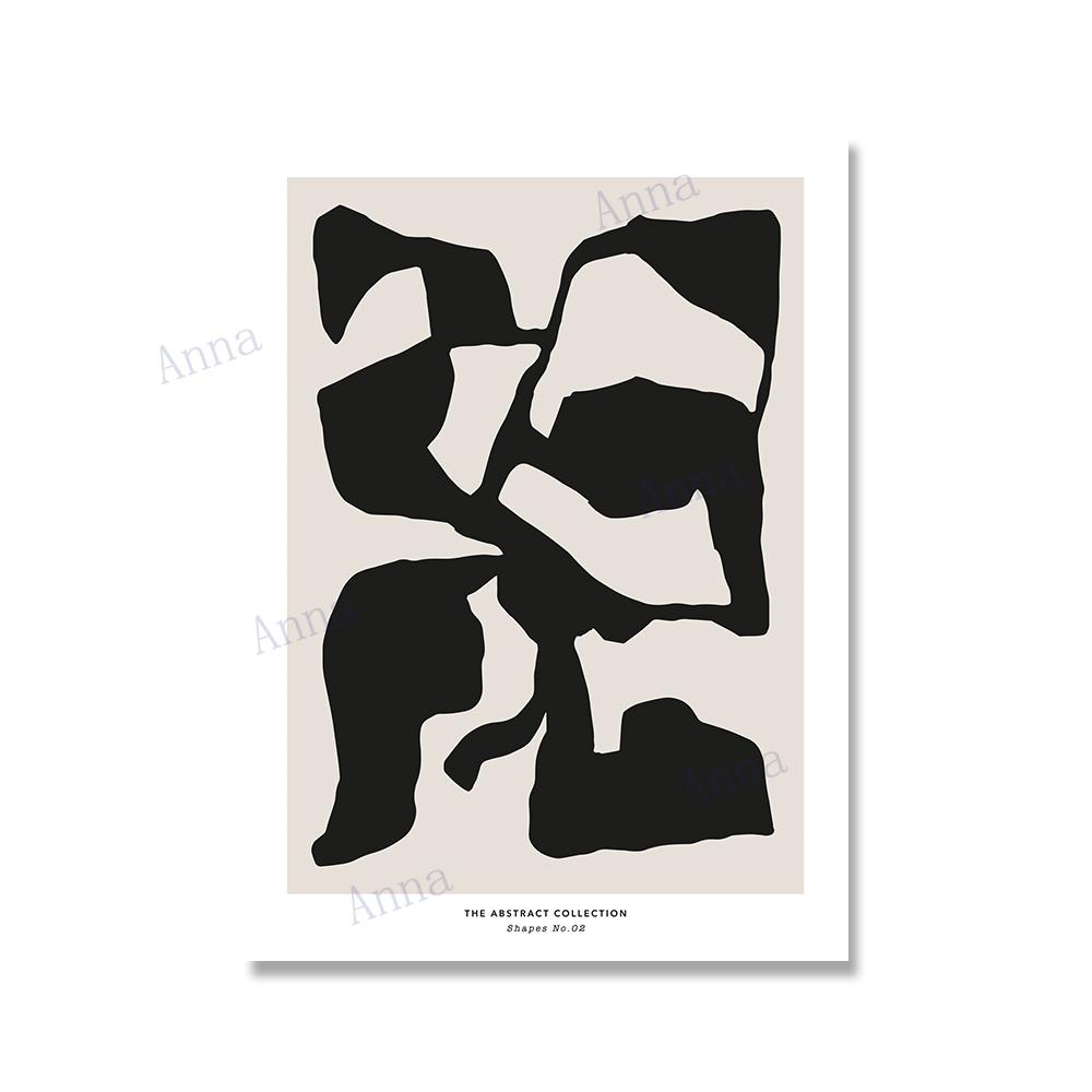 Minimalist Mid-Century Modern Geometric Art Line Poster and Print Canvas Pictures Wall Art Paintings for Living Room Home Decor