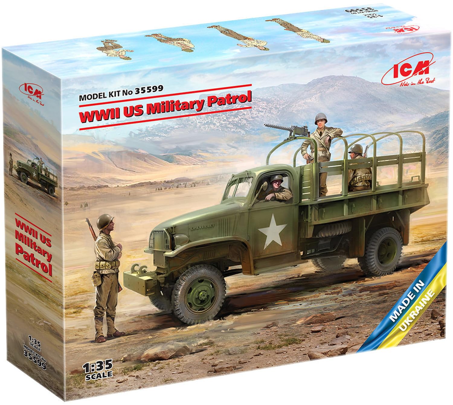 

ICM WWII G7107 US Army Patrol Vehicle with MG M1919A4 Plastic Model Kit 35599 1/35