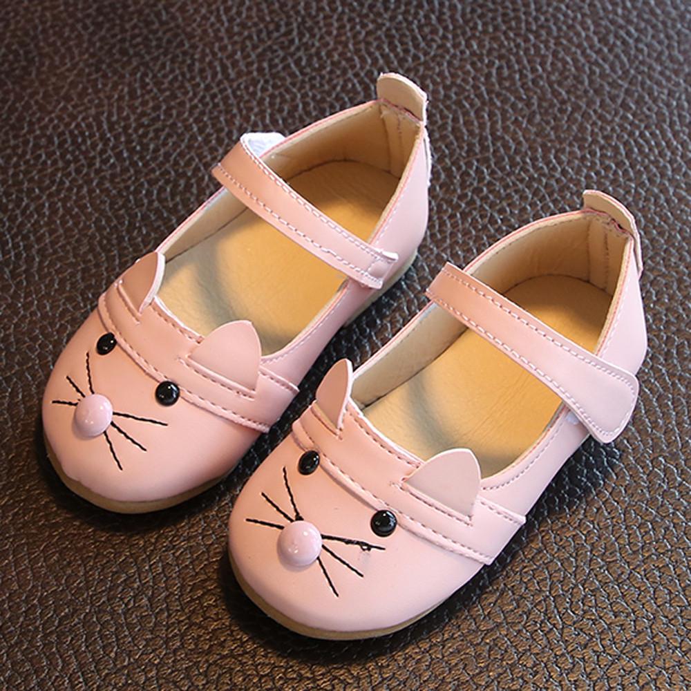Toddler Kids Baby Girl Fashion Princess Cat Dance Nubuck Leather Single Shoes