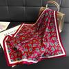 Light luxury cashew nut retro imitation silk printing silk scarf square scarf high-end shawl sunscreen neck scarf headscarf scarf
