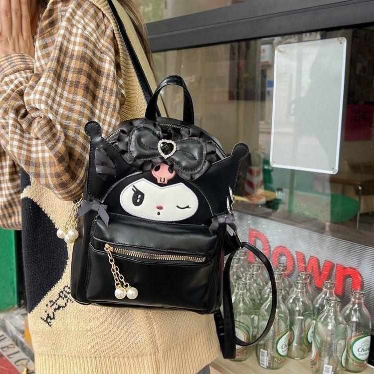 Zaino Cartoon in Ecopelle PU Sanrio Kuromi E My Melody Con Grande Capacità Per Scuola E Uso Quotidiano