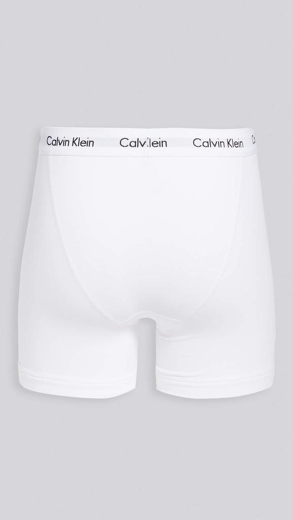 Boxer Briefs Long Boxer Plain Long Black CK Cotton Stretch White Set [Calvin Klein] Men's 3-Pack, Briefs, Logo, Length, 3-Pack Set, & White,