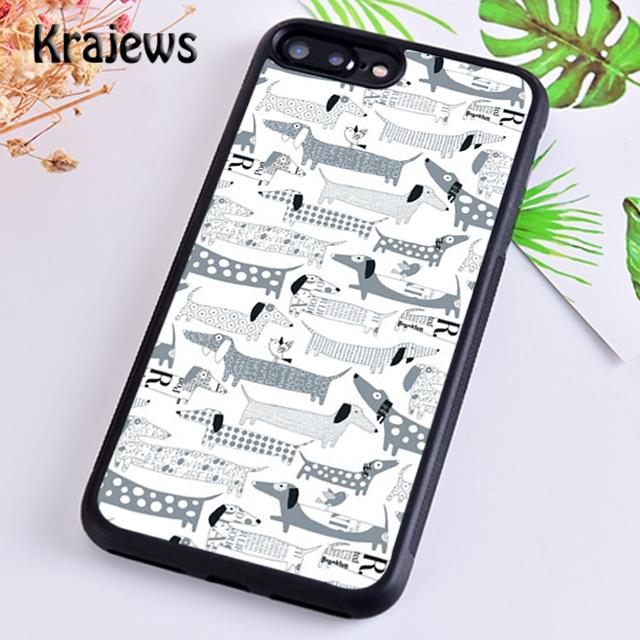 Krajews Dachshund Doxie Dogs Hearts Phone Case Cover For iPhone 17 Air 16 15 14 plus 11 12 13 pro max coque Fundas