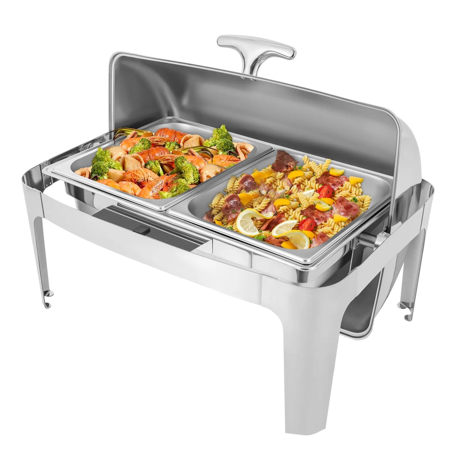 Нержавеющая сталь, 9,54 л, с крышкой-рулоном, мармит для фуршета – Сервировщик и подогреватель для фуршета United States