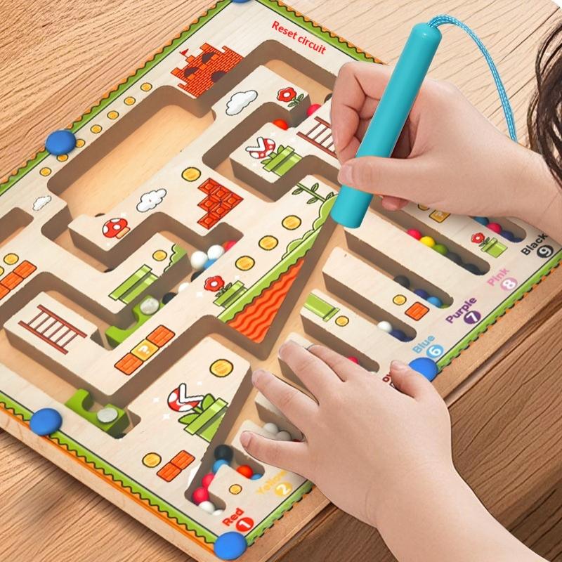 

Children S Magnetic Maze Walking Ball Baby Concentration Training Writing Logic Thinking Early Education Puzzle Toy 1Pc