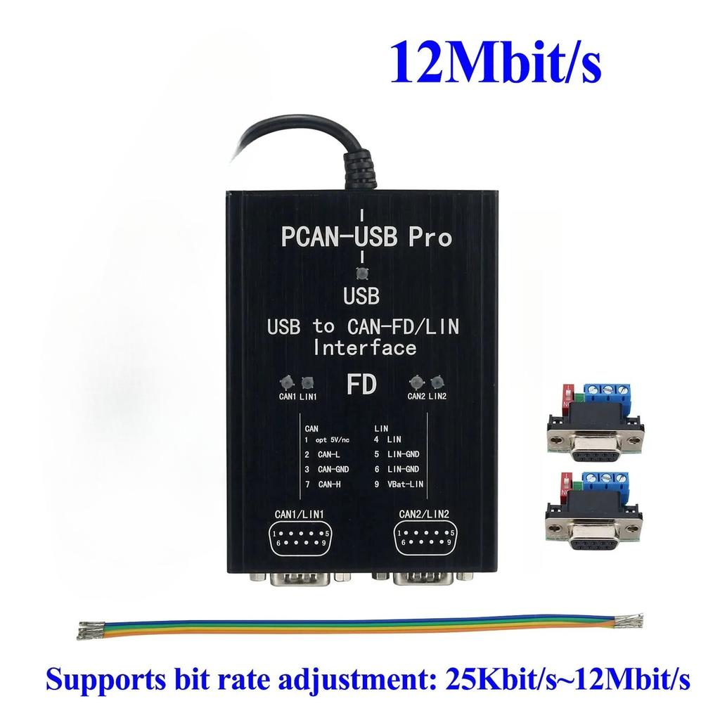 PCAN-USB Pro PCAN FD PRO 12Mbit with LIN USB to CAN Adapter 2CH CAN FD Compatible with IPEH-004061 for PEAK
