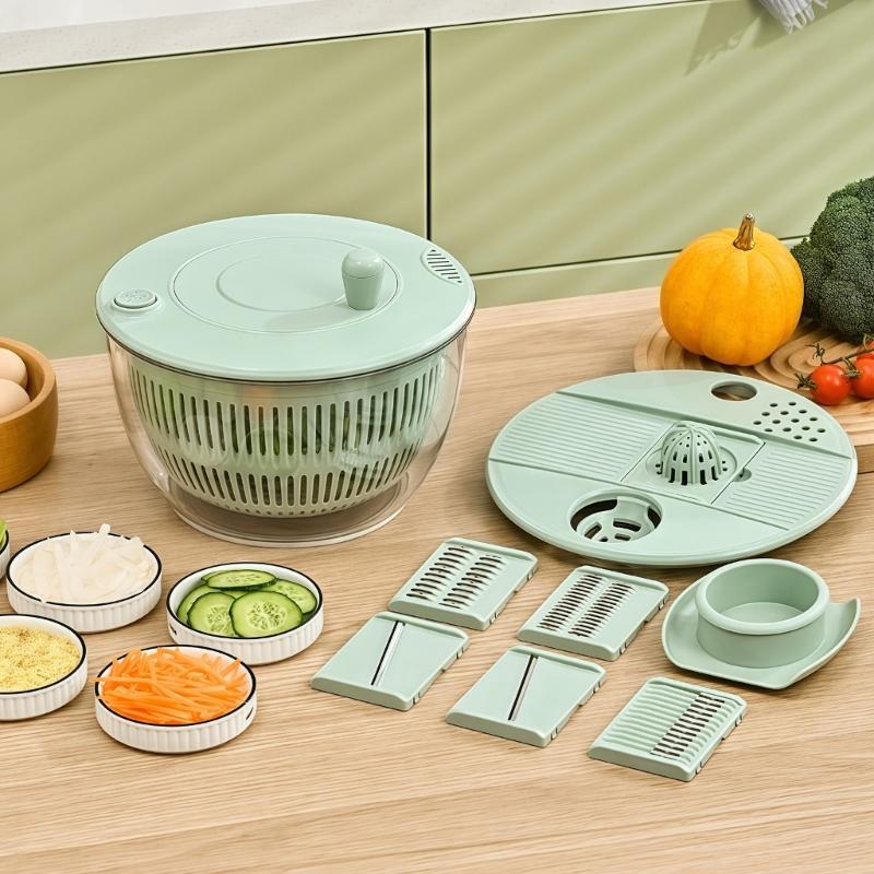 Double Layer Salad Spinner With 304 Stainless Steels Basket For Efficient Vegetable Fruit Drying And Washing Kitchen Tool