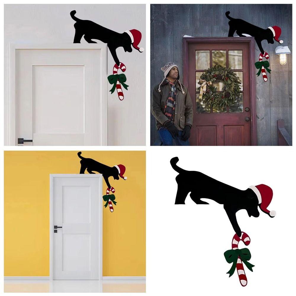 Funny Door Toppers Decor Cat/Dog Shaped Christmas Decoration  Holiday Ambiance