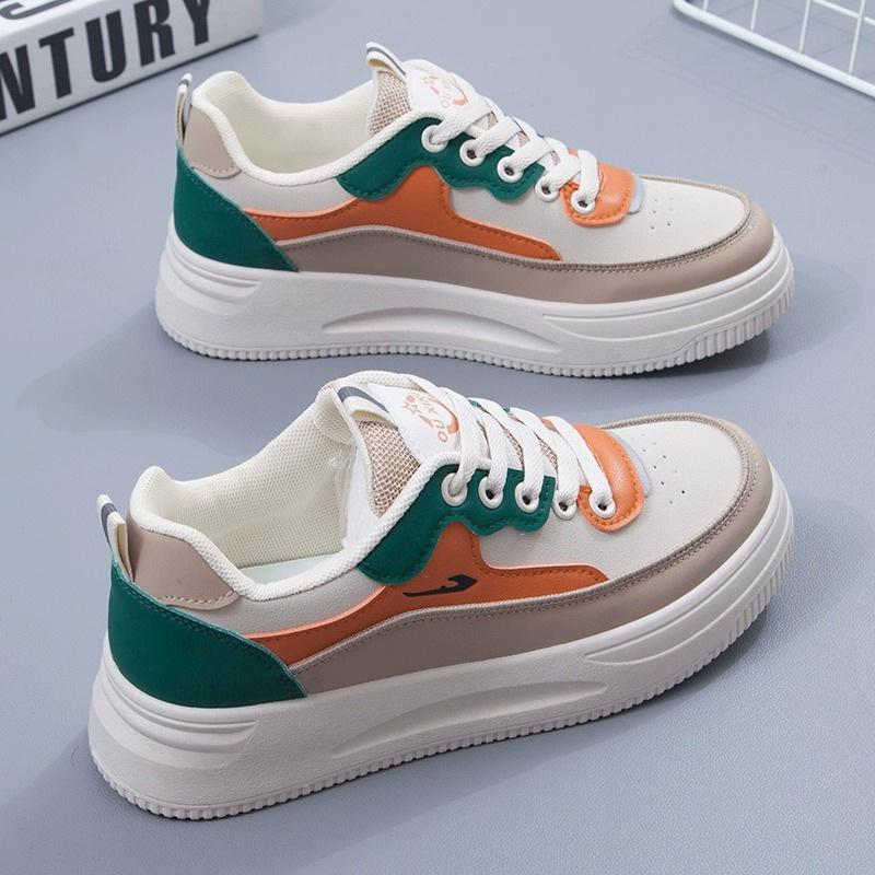 White Shoes Women's Shoes Versatile  Spring and Summer New  Items Board Shoes Breathable Thick Soled Casual Shoes