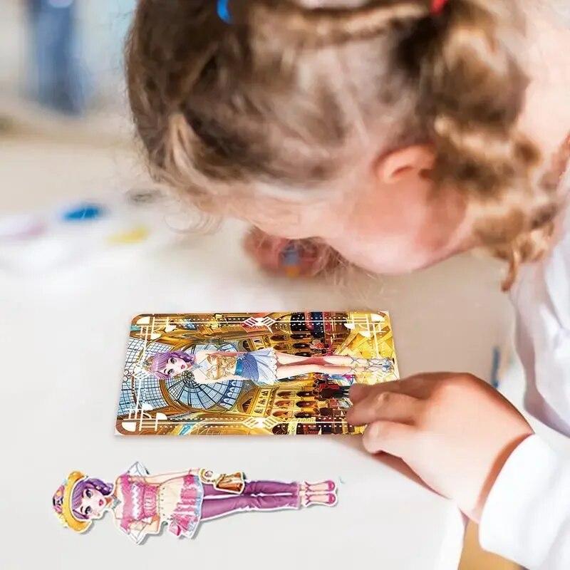 Dress Up Paper Doll Magnets Kreative Prinzessin Dolls Dress Up Paper Puzzles Set | Pretend Princess Magnetisches Spielset für Mädchen