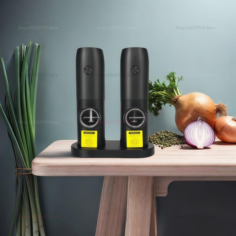 Electric Salt and Pepper Grinder Set of 2 USB Rechargeable Adjustable Coarseness One-Handed Operation Perfect for Kitchen