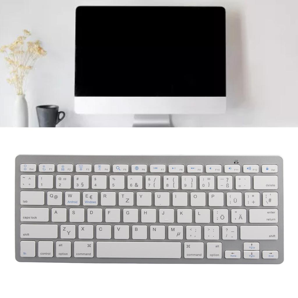 Wireless Keyboard   78 Keys   Thin Portable White Computer Keyboards for   for OS X for   for  Dows