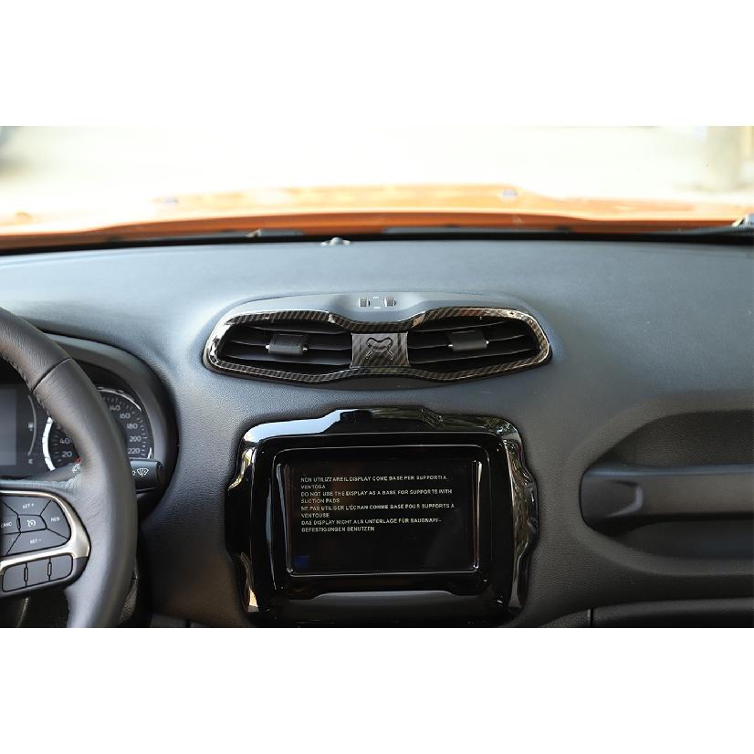 Car Center Air Vent Trim Cover for Jeep Renegade 2016-2022 Conditioning AC Outlet Vent Stickers Interior Mouldings