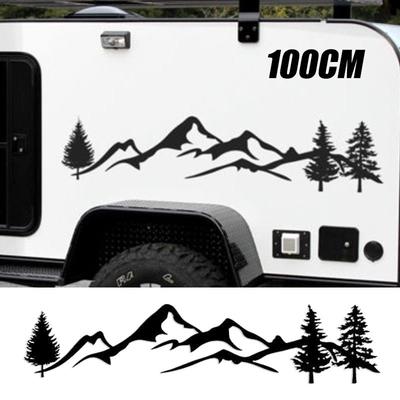 SUV RV Camper Offroad 100cm Baum Berg Auto Decor PET Reflektierende Wald Auto Aufkleber Aufkleber Mayitr
