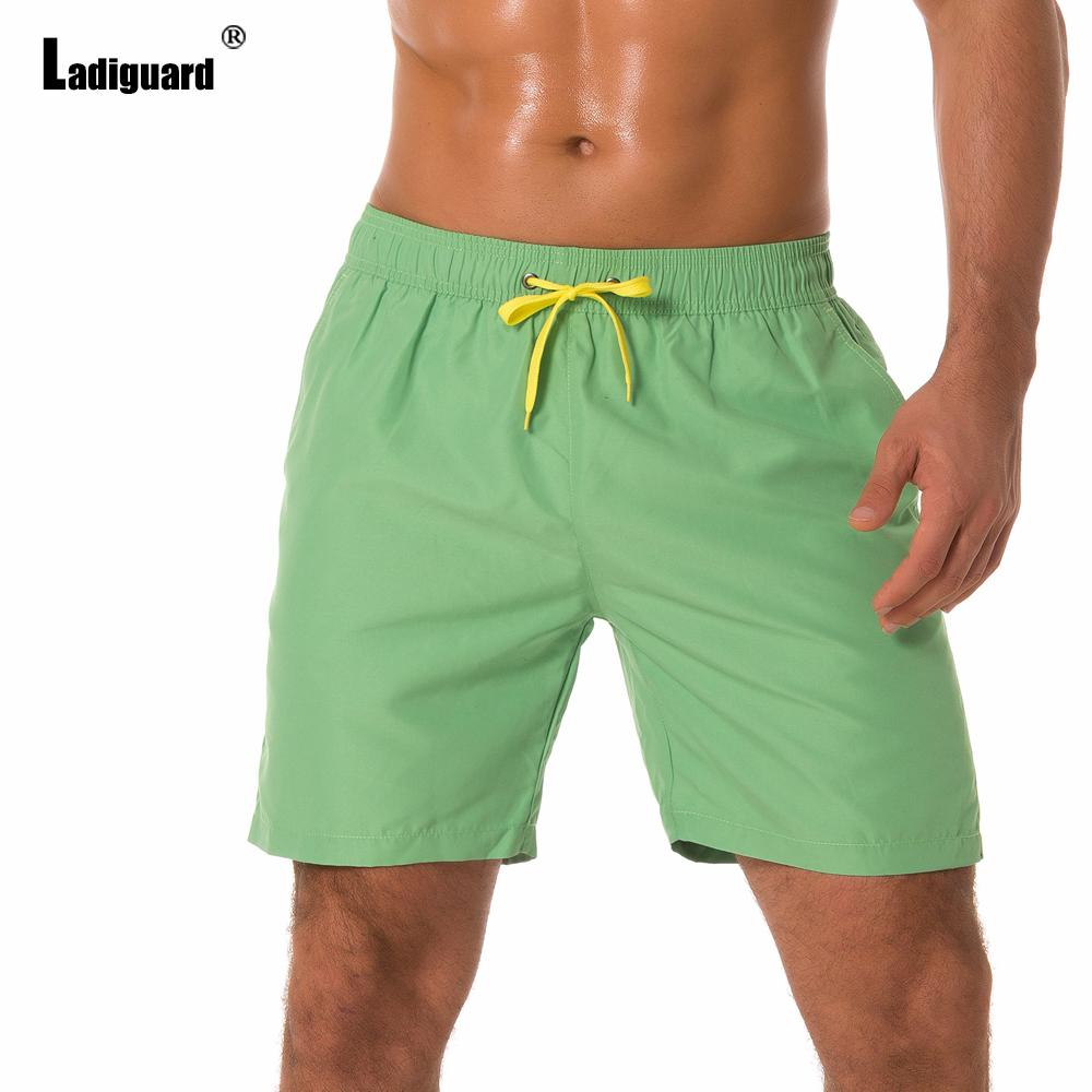 Ladiguard Plus size Men Leisure Flamingo Print Shorts 2022 Summer New Sexy Drawstring Shorts Male Casual Pocket Beach Half Pants