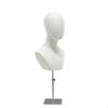Mannequin Head with Shoulders textileCovered Freestanding Hairpiece Stand for