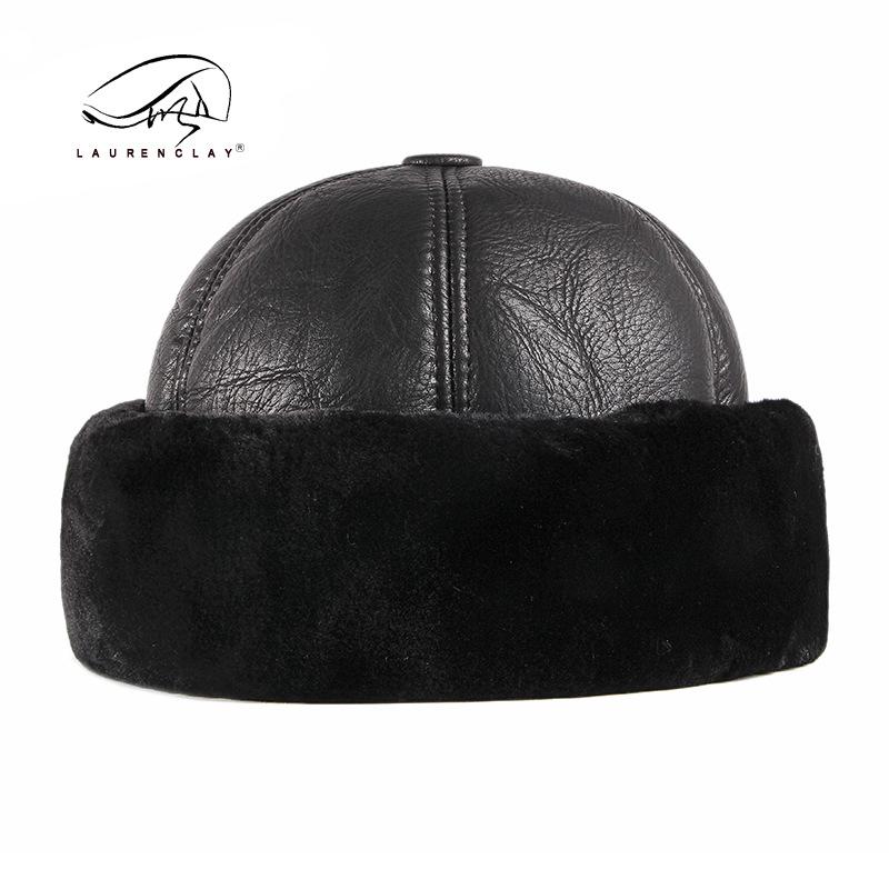 Men Retro PU Leather Landlord Hat Thickened Fleece Windproof Snowproof Warm Hat for Outdoor Travel Hot Sale Winter L ( 55-57cm ) чёрный