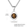 Stainless Steel Irregular Pendant Necklace for Men, Vintage Natural Agate Tiger Eye Stone Necklace, Fashion Punk Jewelry Gift