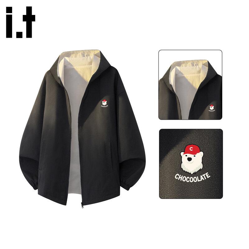 CHOCOOLATE Men's Contrast Hooded Print Jacket