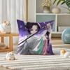 Demon Slayer Sound Breathing Art Anime Plush Pillow Cover Soft Short Plush Cushion Cover For Sofa Bedroom Home Decor Gift