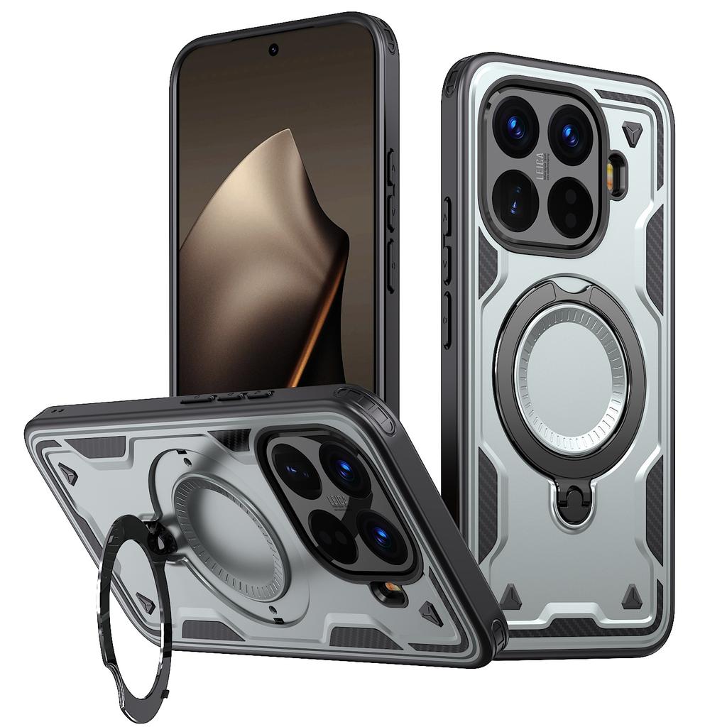 Robuste, stoßfeste Handyhülle mit Rüstungsdesign für Xiaomi 17 15T 14T Pro Max Magnetische drehbare Halterung Schutzhülle für MI 17 ProMax
