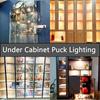 SinLoon LED Cabinet Disc Lighting 12V Linkable LED Disc Recessed or Surface Suitable for Under Decoration 4 Pack Round Fixture, Lamp, Installation,