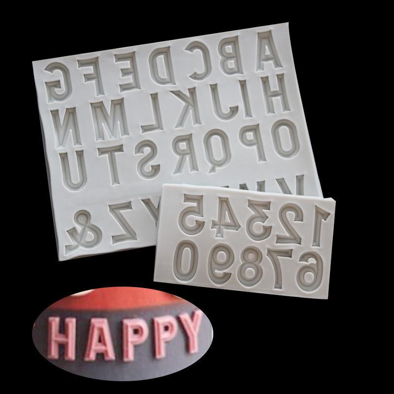 1Pcs Alphabet Letter Number Silicone Sugarcraft Mold Cupcake Chocolate Fondant Cake Decorating Tools