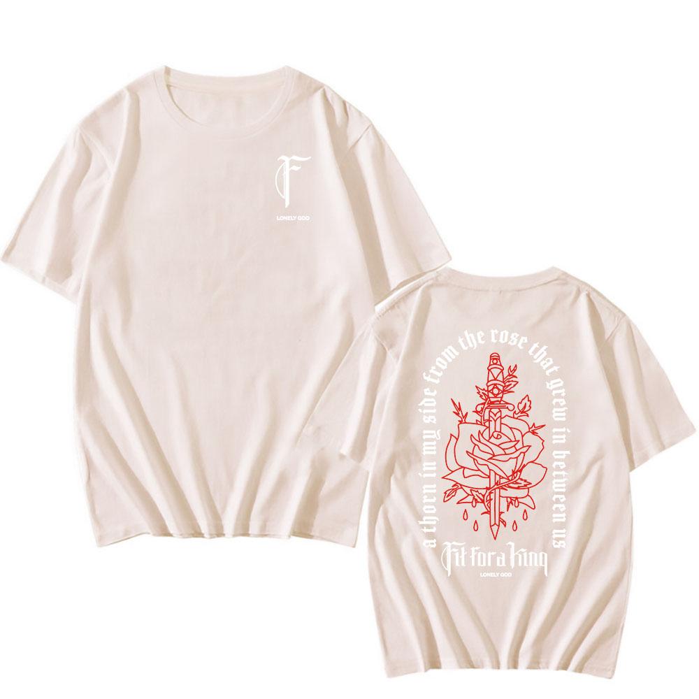 Thorn Rose T-Shirt Fit for A King Heavy Mental Band Tshirts Unisex Streetwear Summer O-neck Short Sleeve Tees Graphic Merch