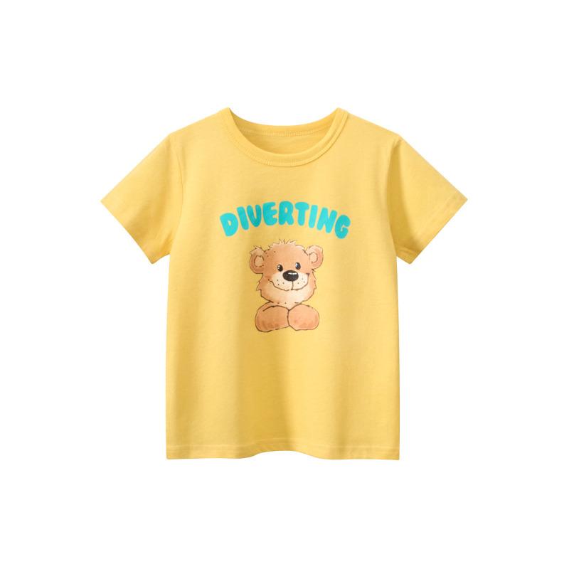 

Детская одежда, футболка с короткими рукавами для девочек, новая летняя одежда для малышей, рубашка с медведем 140cm