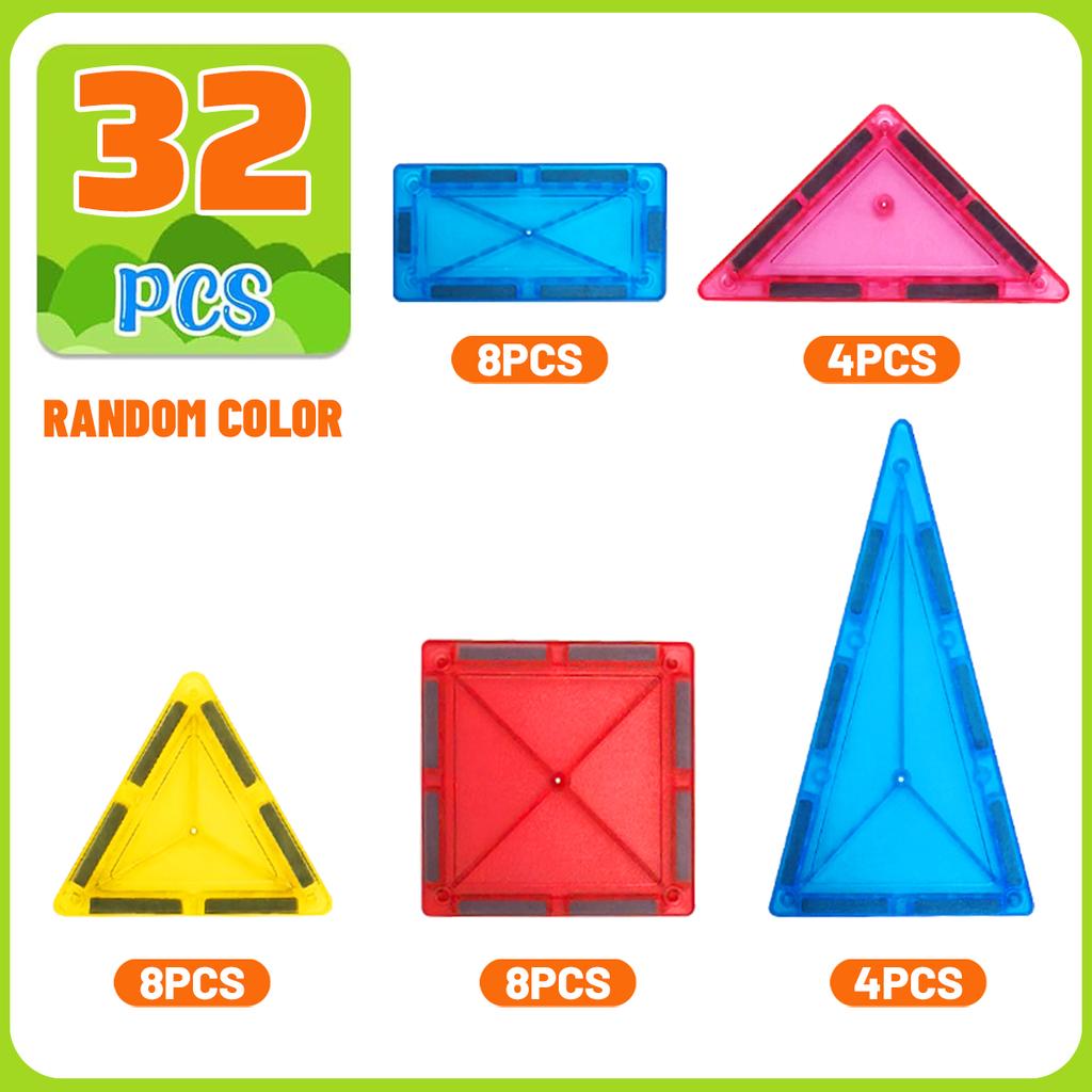 Magnetic Building Blocks Construction Set Montessori Sensory Educational DIY Toy For 3Years+ Old Kids Boys Girls Gifts