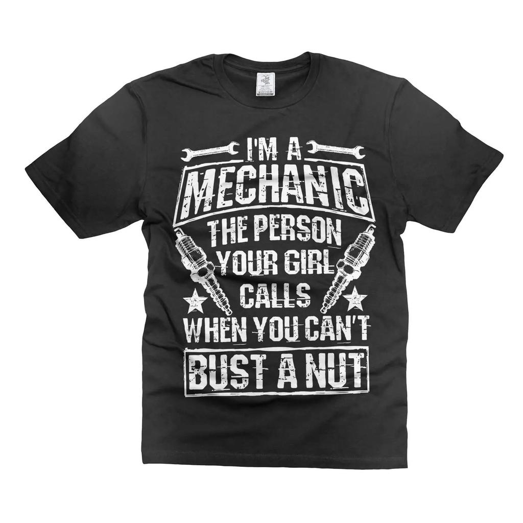 Unisexs Funny T Shirt Mechanic Joke Humorous for Him Birthday vintage Washed Casual streetwear fashion Versatile Comfortable Soft