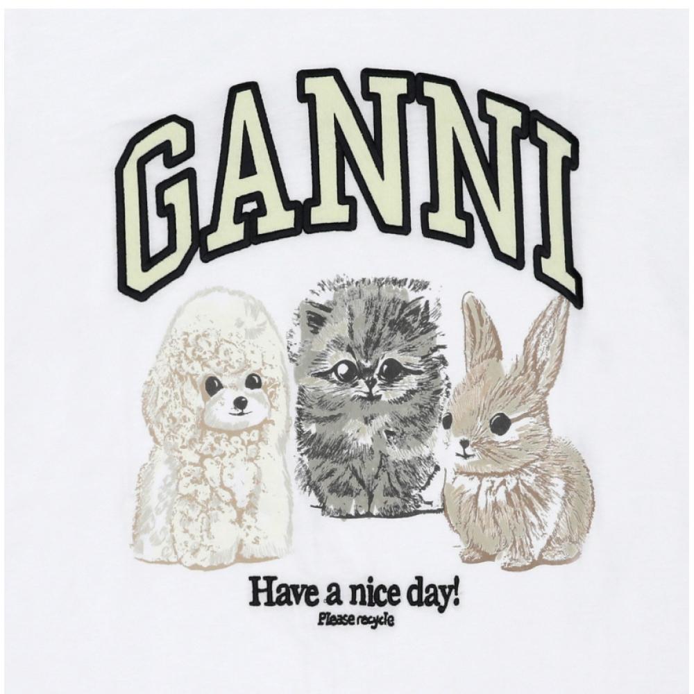 Ganni Animal Logo PrinT Women S T ShirT T4237 151