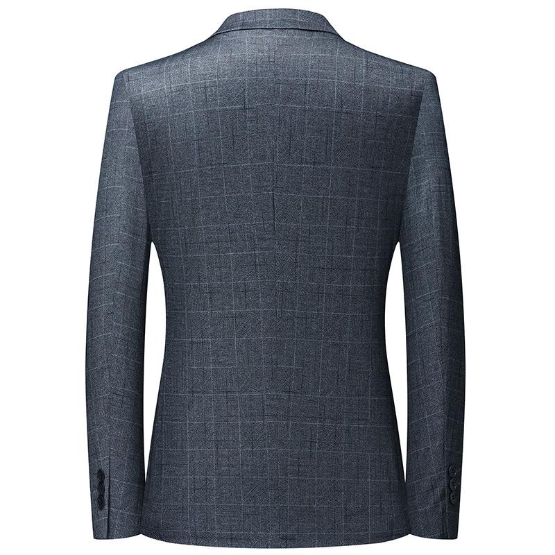 Jarní a podzimní tenké pánské obleky, nežehlivé, slim fit, mladé a středního věku kostkované malé obleky, ležérní saka