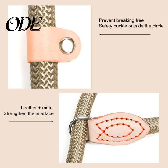Sturdy Braided Rope Pet Lead Slip Leads for Dogs Heavy Duty Nylon Leash Car Travel Large Medium No Pull Training Walking Control Comfortable