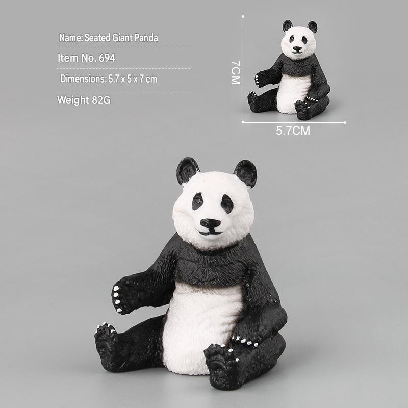 Solid Wildlife Zoo Model Panda Animal Toy 7-Piece Set Realistic Animal Figures Kids Educational Toy Eco-Friendly PVC Material Gift Box