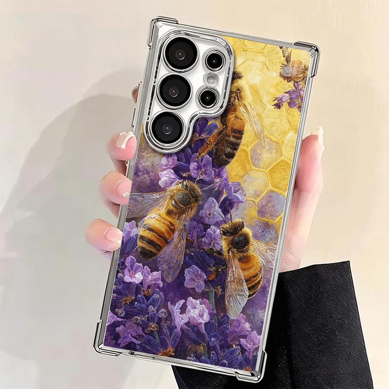 Bee Keeping Honey Cute Plating Phone Case For Samsung Galaxy S24 S25 FE S26 Edge S23 Ultra S22 S21 Plus S20 Anti-Fall Airabag Co