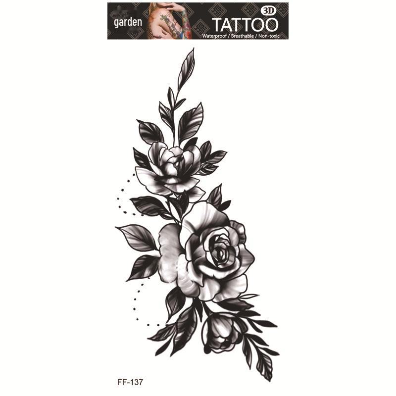 Yuanhua Waterproof Wolf Head Totem & Arabic Text Tattoo Stickers