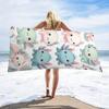 Mikrofiber Strandhåndklæde Udsøgte Prints Tyndt Hurtigttørrende Absorberende Overdimensioneret Håndklæde til Strand Svømning Camping Yoga Bad Sport