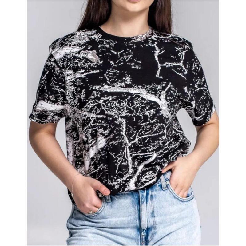 

Round Neck 3D Printed Short-sleeved T-shirt Summer Casual Women s Breathable and Refreshing T-shirt XS